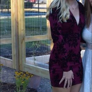 Maroon and Black Bodycon